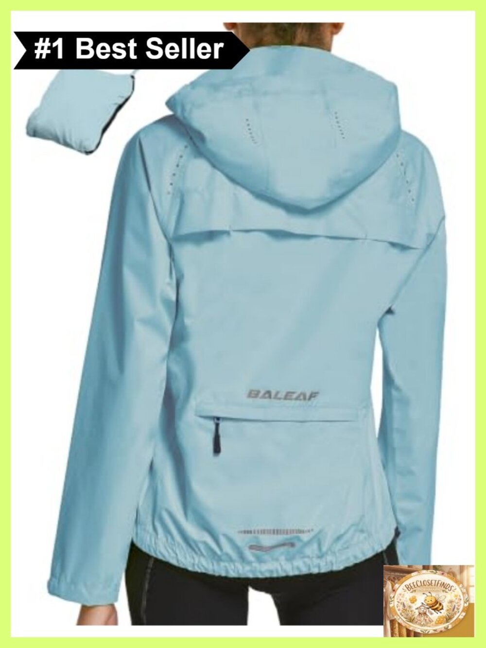 baleaf Packable Rain Jacket Women Waterproof Lightweight Hooded Windbreaker